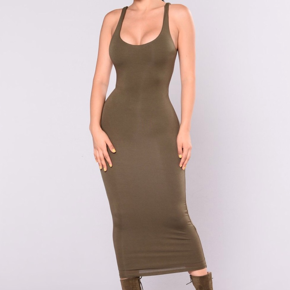 Midi olive Fashion Nova Dress